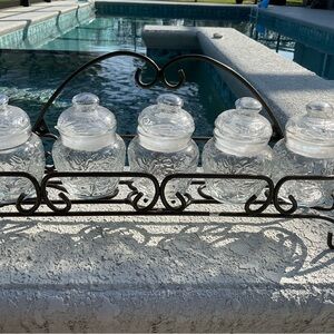 Vintage princess house spice rack+spice bottles